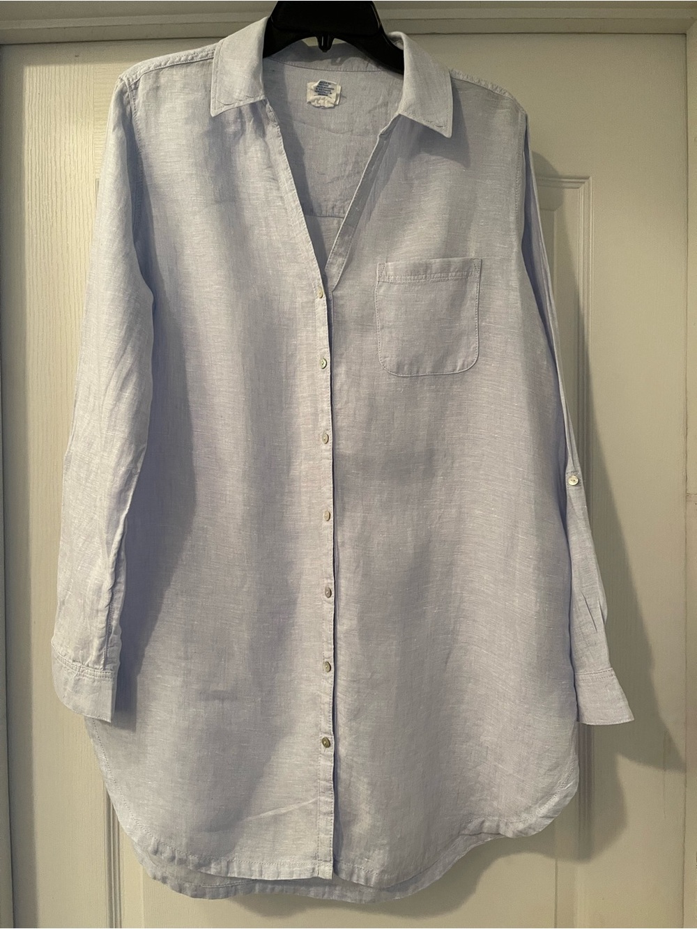 Light Blue Linen women’s Button-Up Shirt